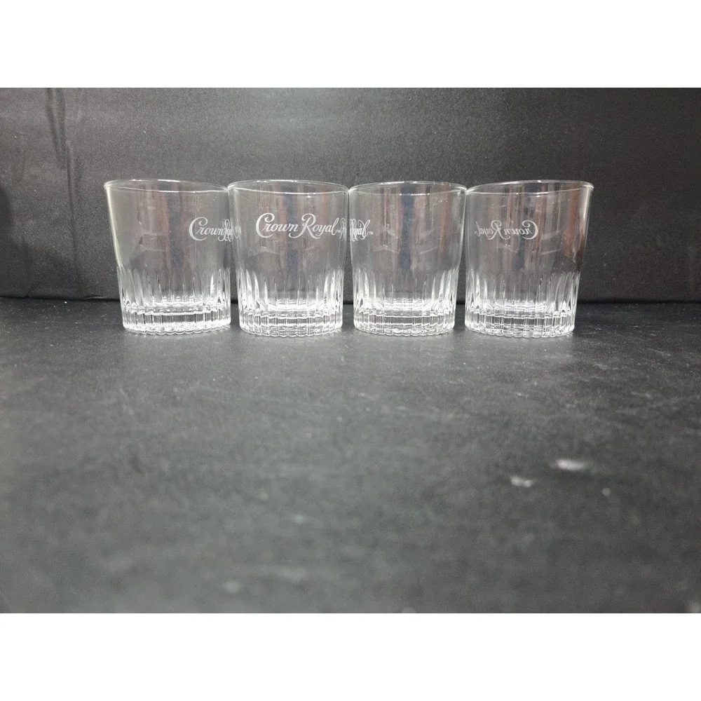 Crown Royal Whiskey Rocks Glasses, Set of 4, Limited Ed, Scotch Whiskey‎ Glass